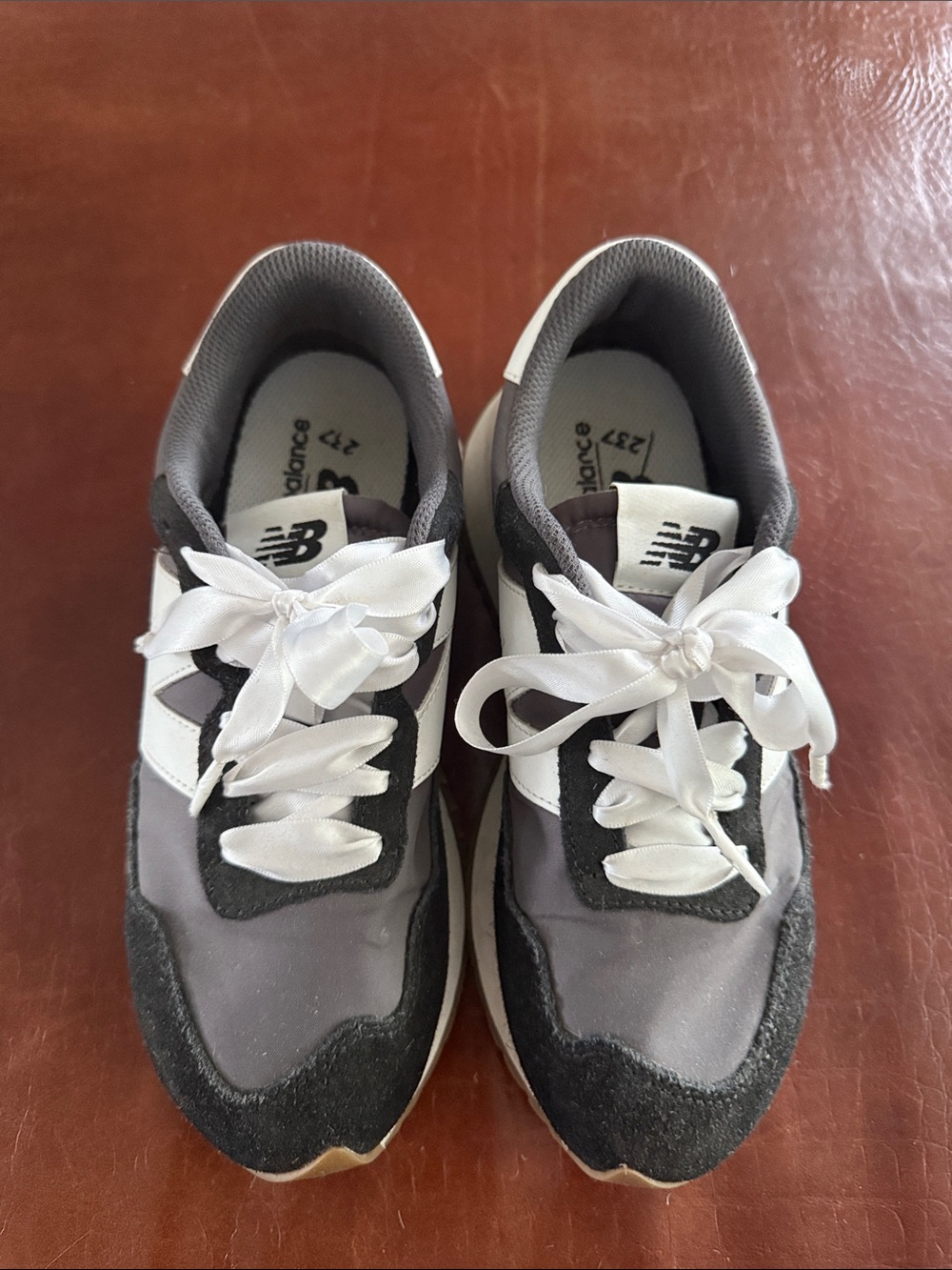 New Balance Gray, Black & White Retro Runner Sneakers